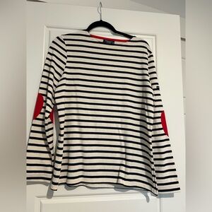 l'atelier st james striped shirt with red heart